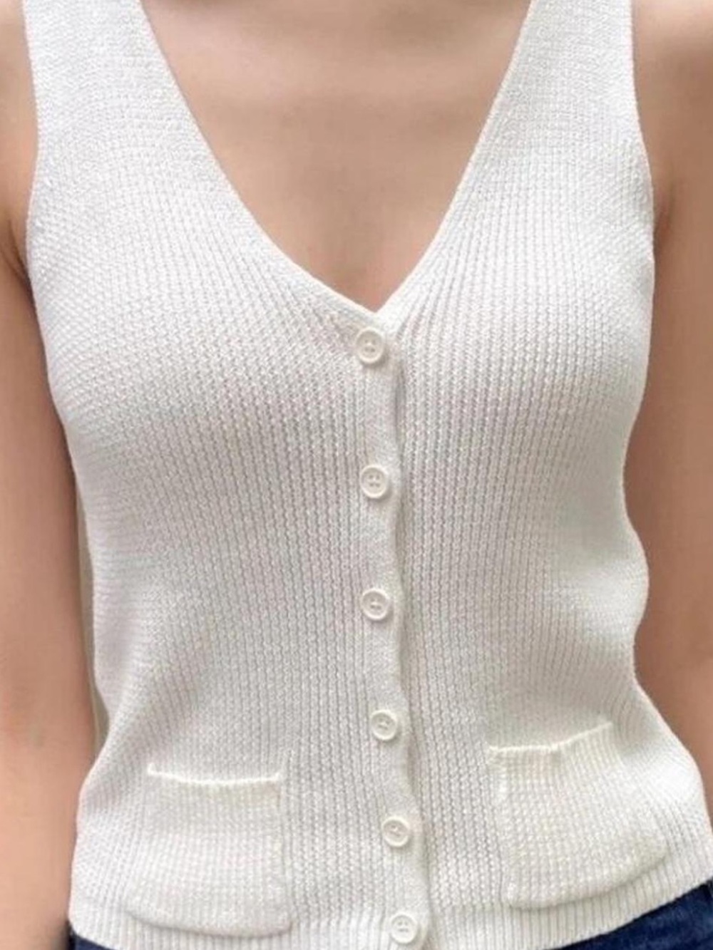 Brandy Melville White Knit Vest